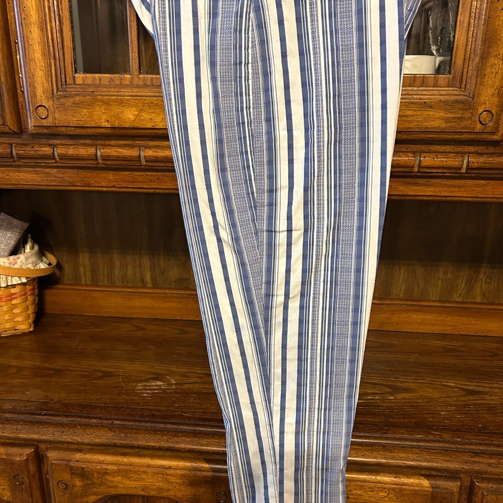 Blue and White Striped women’s Pants